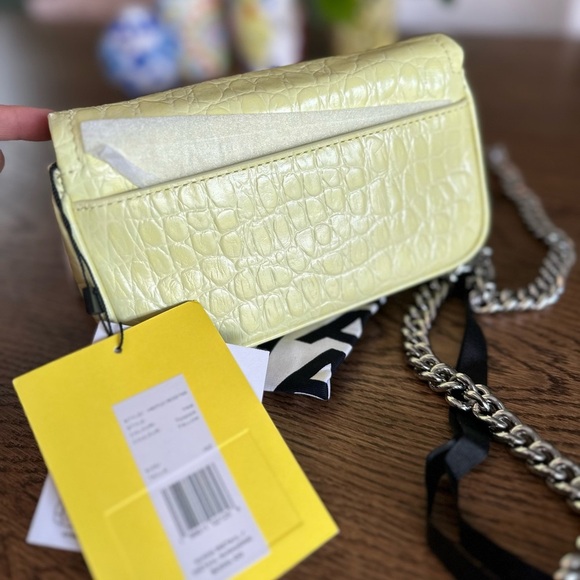 NWT! NEW!New Marc Jacobs J Marc Mini Shoulder Bag -Croc-embossed Leather Yellow - Picture 5 of 10